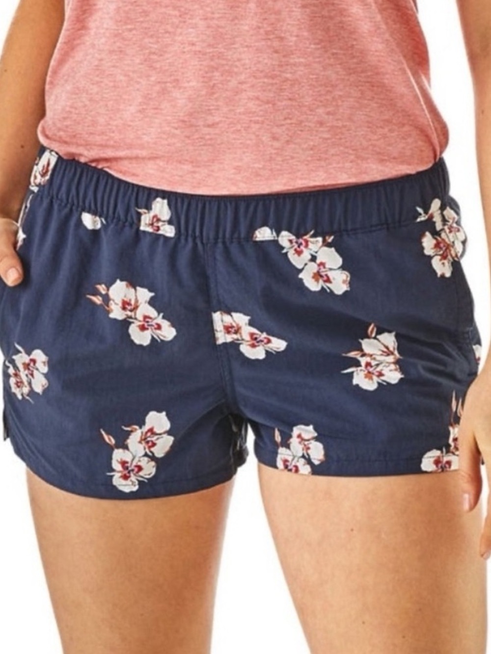 PATAGONIA Barely Baggies Shorts - Mariposa Lily: Classic Navy Pink White